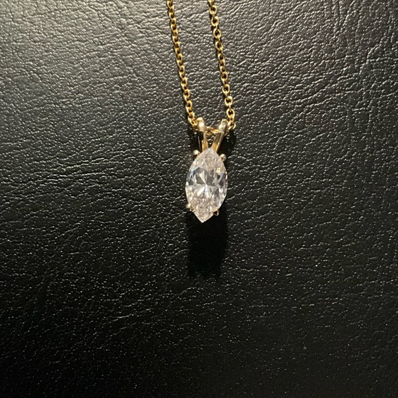 VALENTINE!! GORGEOUS! Diamond Nexus Marquise Cut Basket Set Pendant 0.76ct 🎁wbox - Picture 6 of 10